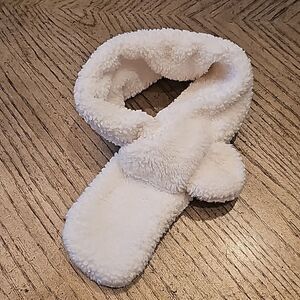 White fuzzy scarf toddler girl